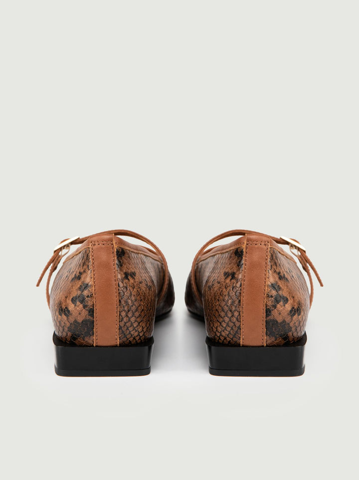 BALLERINA STAMPA PITONE MARRONE