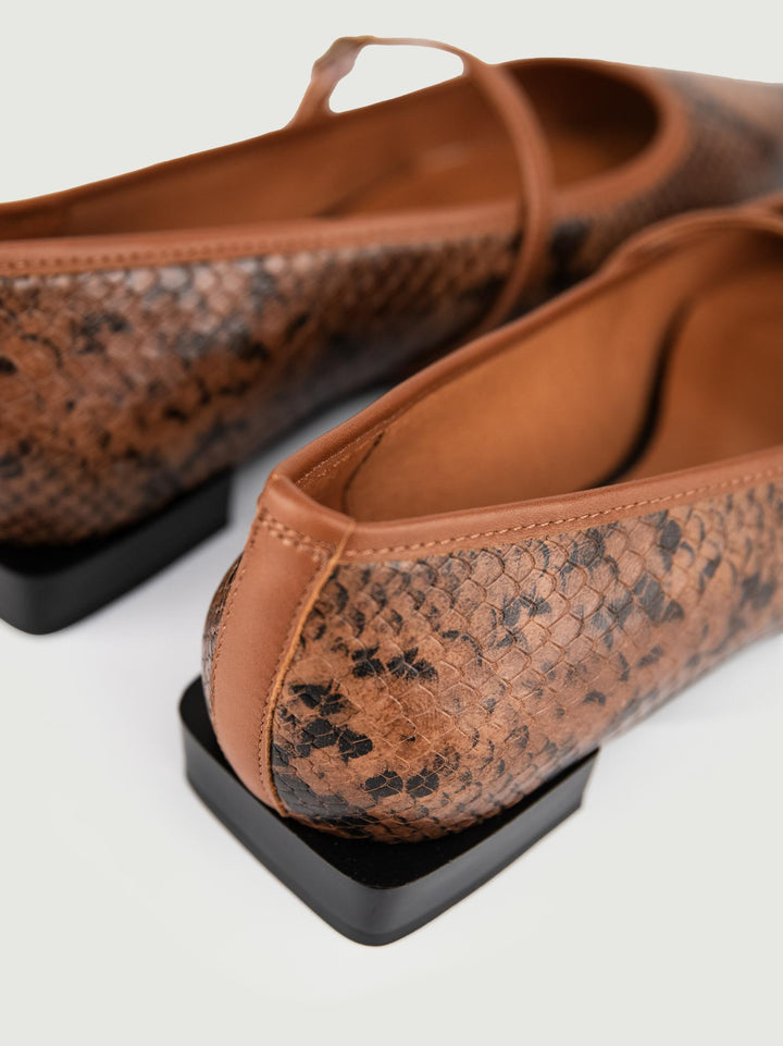 BALLERINA STAMPA PITONE MARRONE