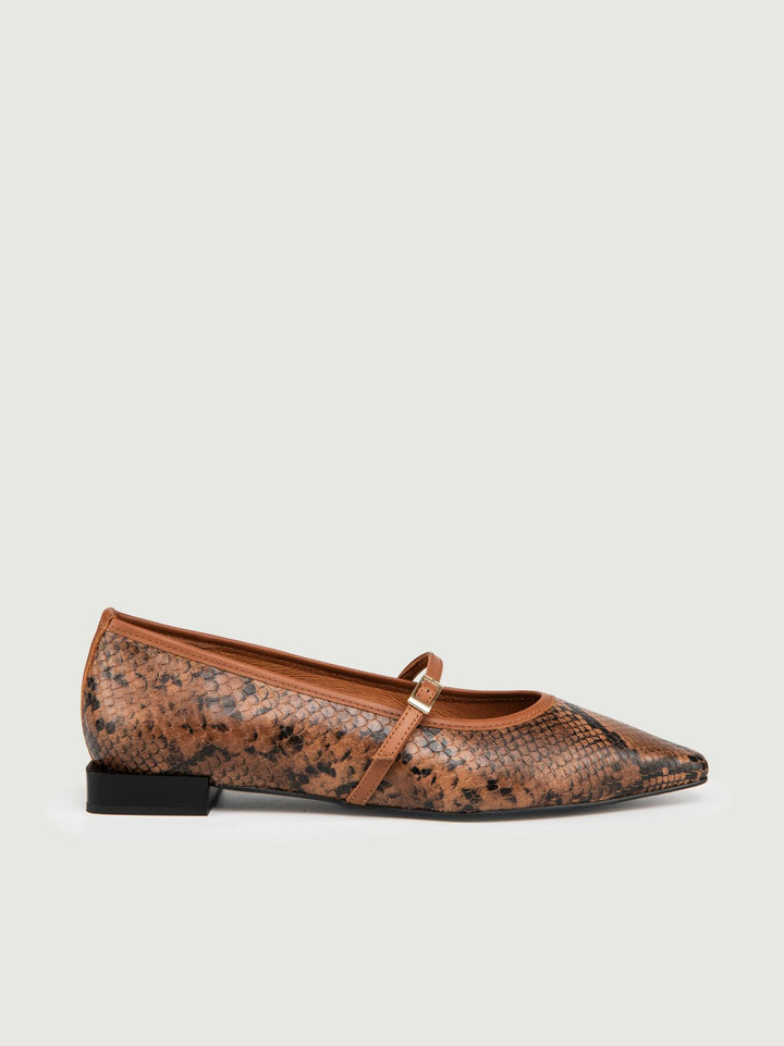 BALLERINA STAMPA PITONE MARRONE