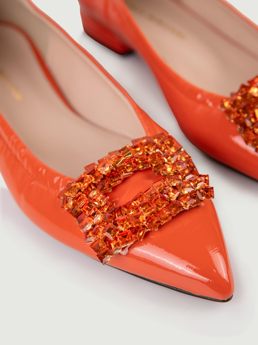 BALLERINE IN NAPLAK ARANCIONE CON GIOIELLO