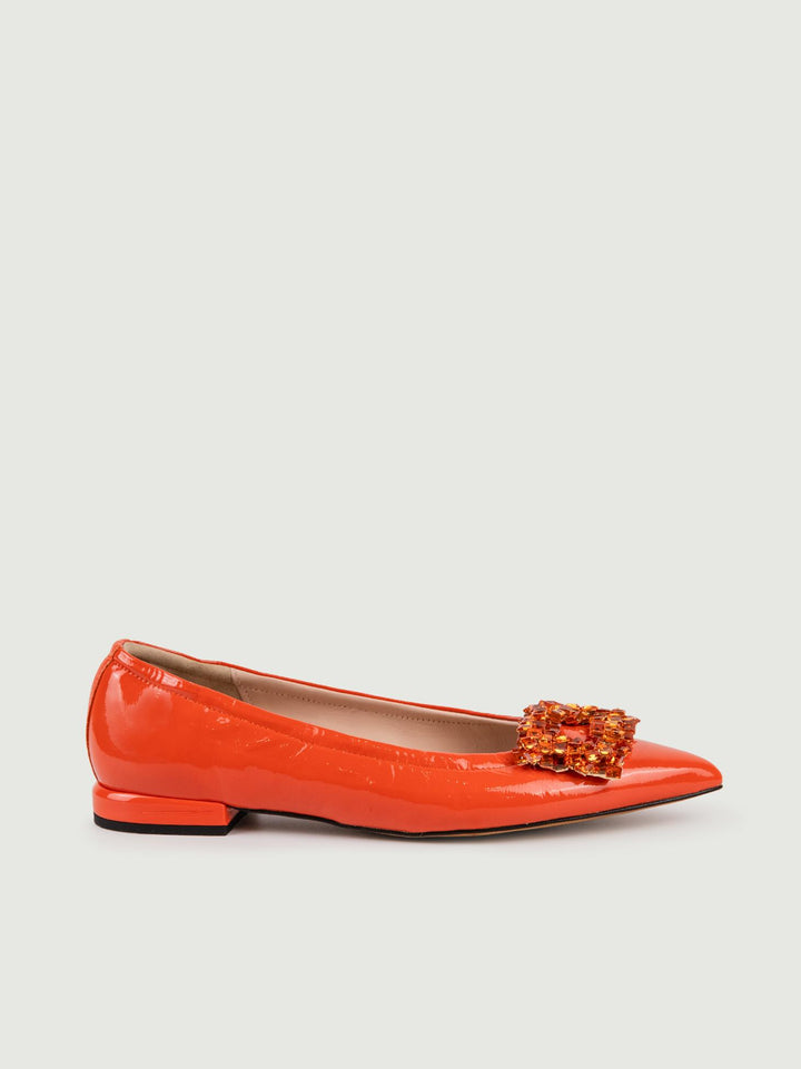 BALLERINE IN NAPLAK ARANCIONE CON GIOIELLO