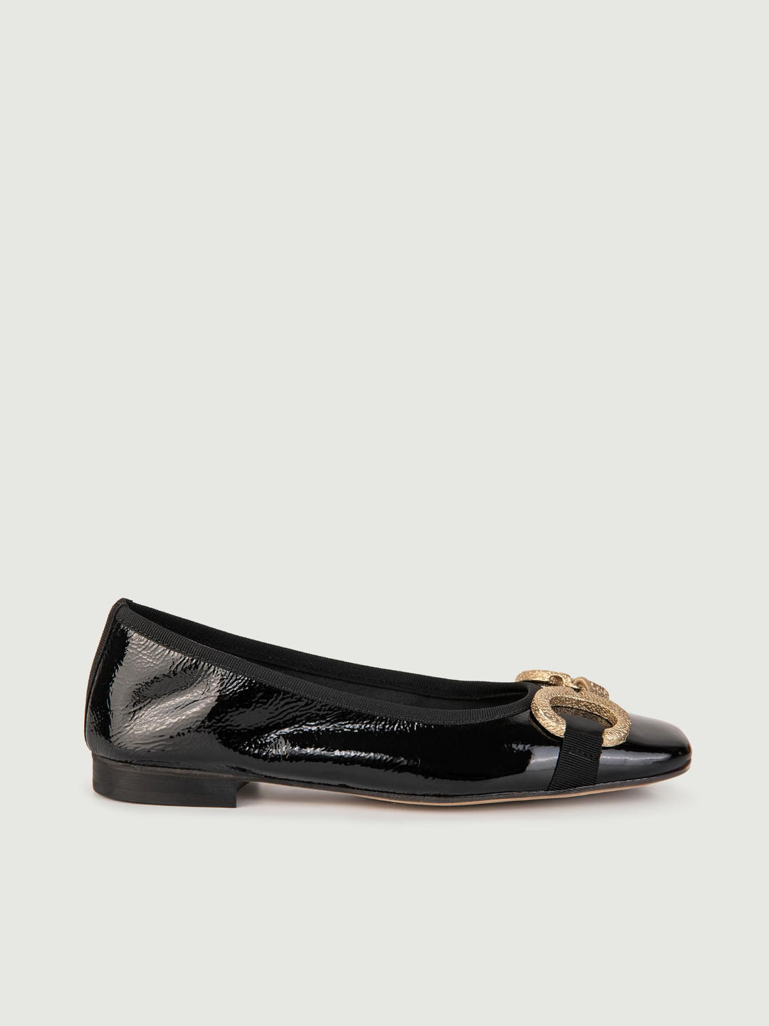 BALLERINE IN NAPLAK NERO CON DETTAGLIO IN METALLO