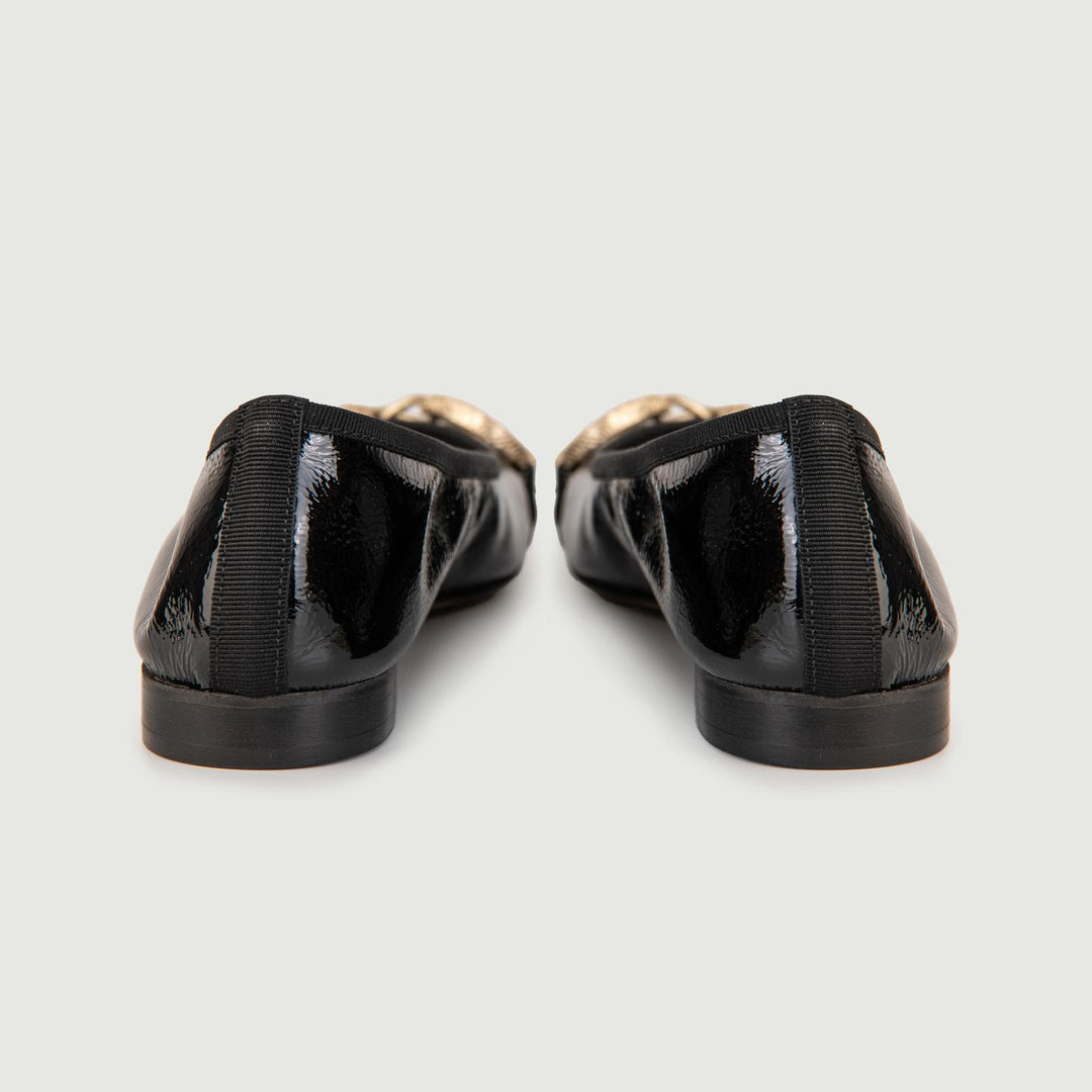 BALLERINE IN NAPLAK NERO CON DETTAGLIO IN METALLO