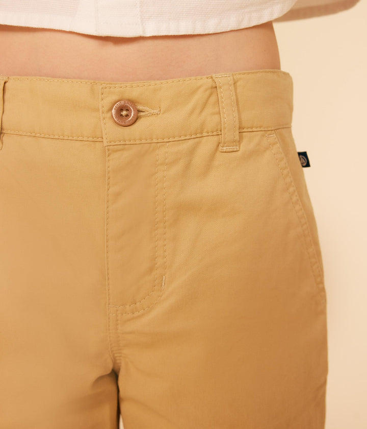 BERMUDA BAMBINO IN TELA BEIGE DI COTONE