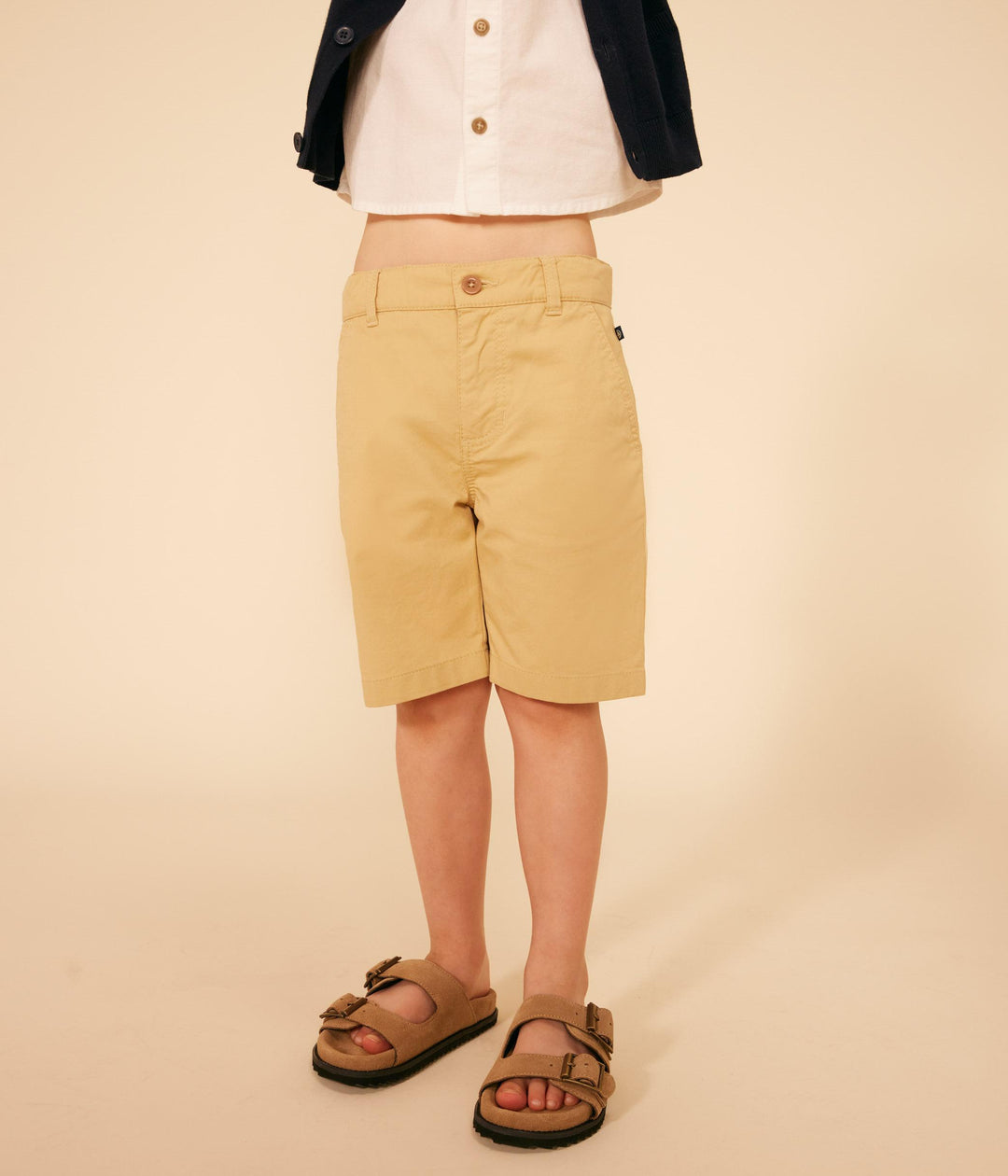 BERMUDA BAMBINO IN TELA BEIGE DI COTONE