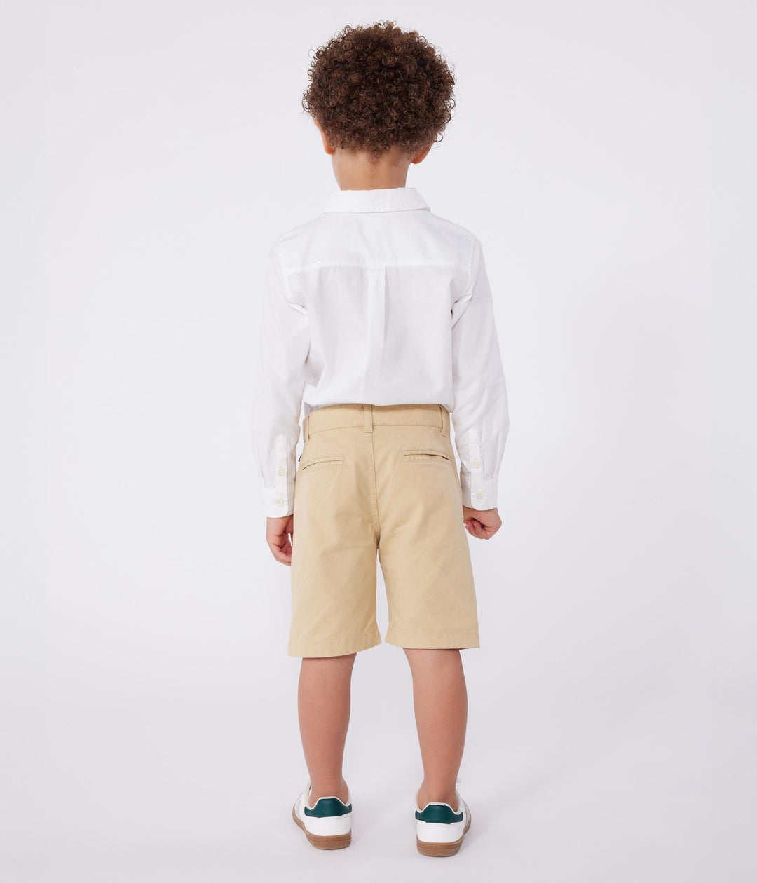 BERMUDA BAMBINO IN TELA BEIGE DI COTONE