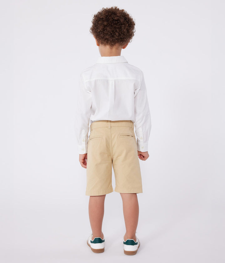 BERMUDA BAMBINO IN TELA BEIGE DI COTONE