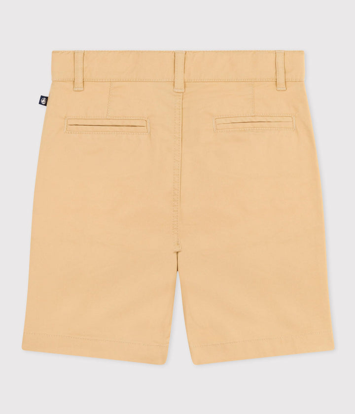 BERMUDA BAMBINO IN TELA BEIGE DI COTONE