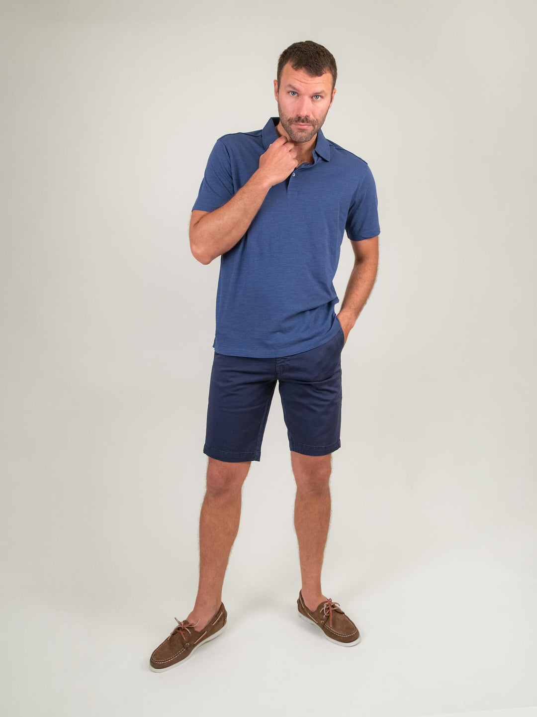 BERMUDA DENIM CON TASCHE A FILO