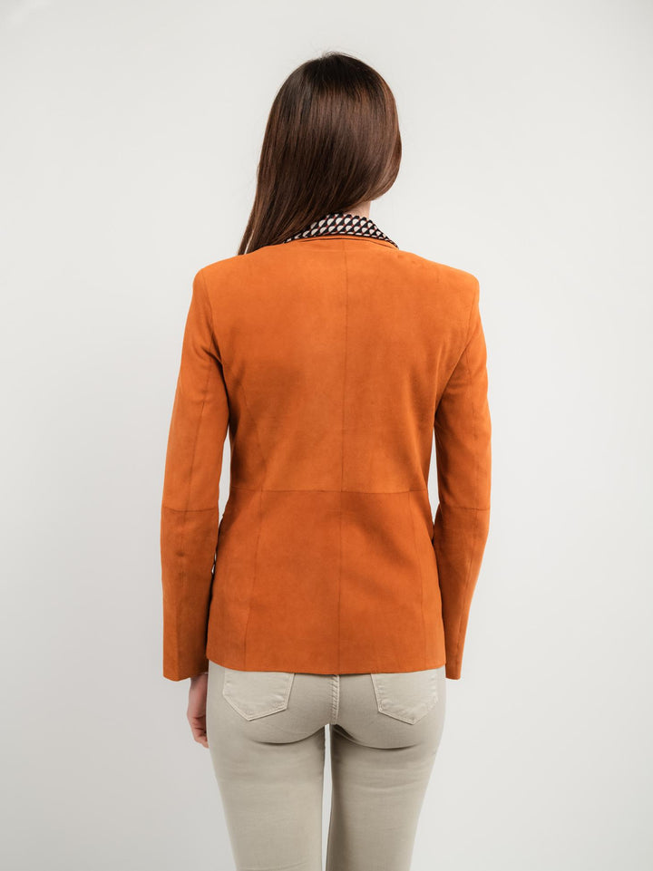 BLAZER BEATRIZ IN CAMOSCIO ARANCIONE