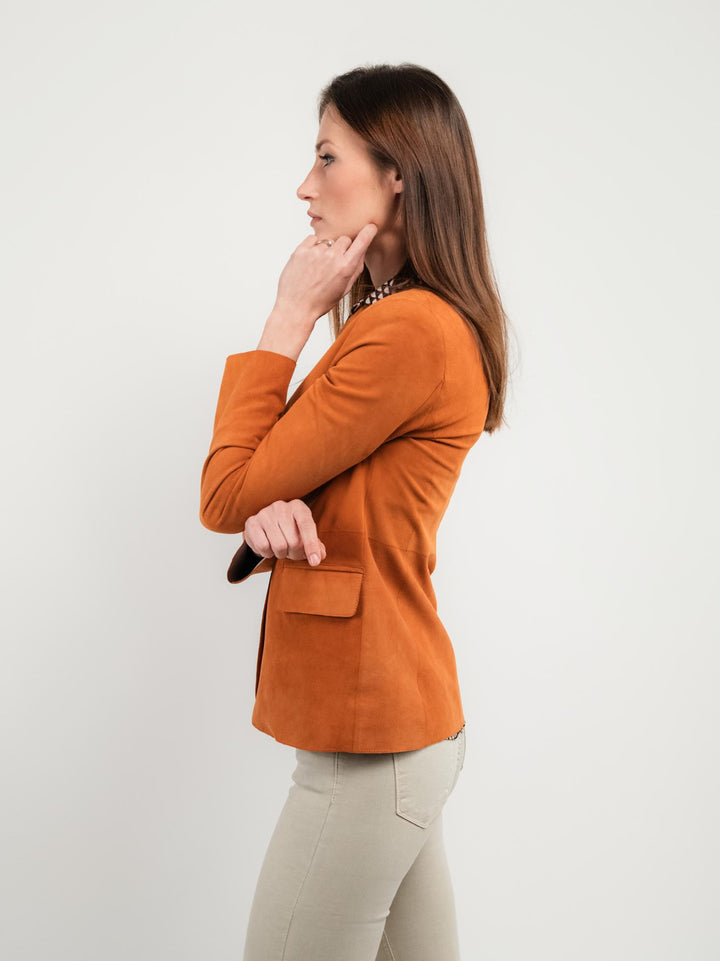 BLAZER BEATRIZ IN CAMOSCIO ARANCIONE