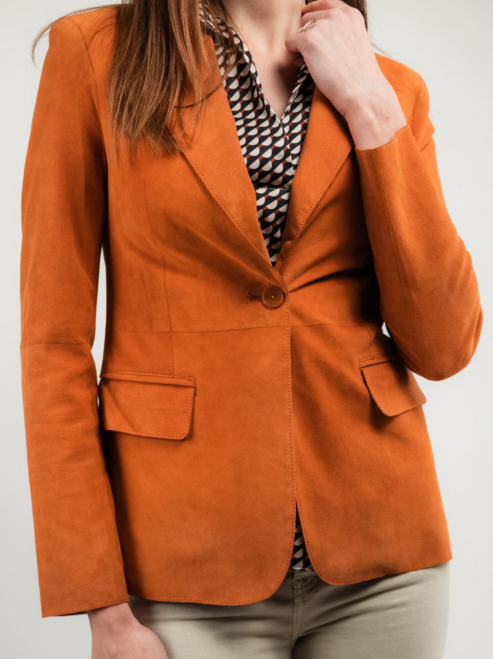 BLAZER BEATRIZ IN CAMOSCIO ARANCIONE