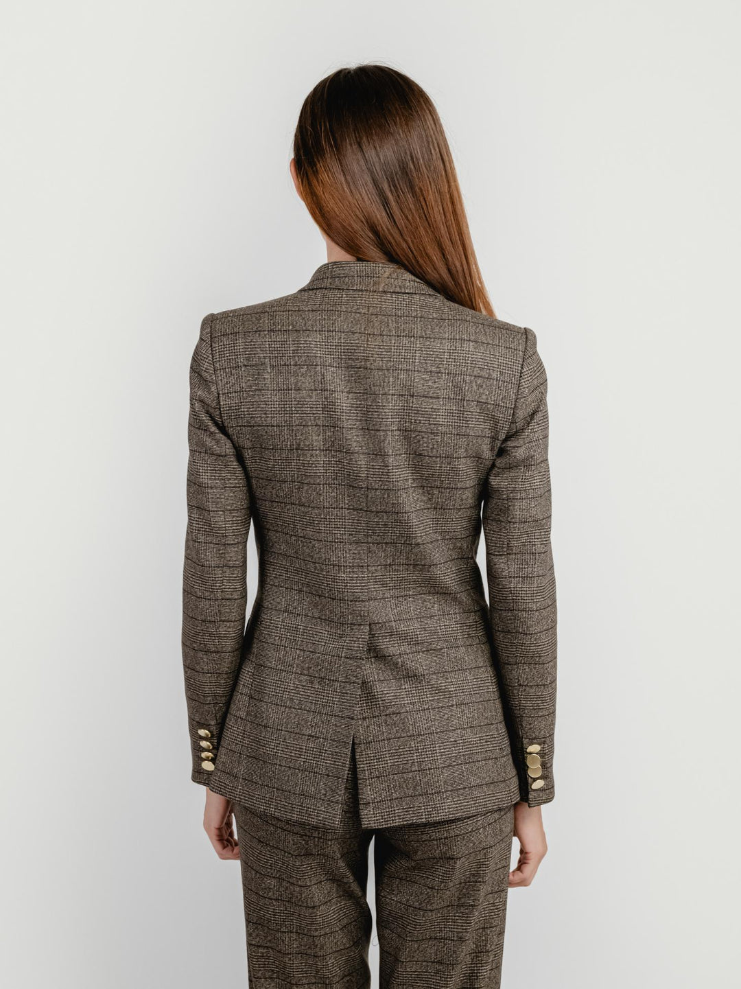 BLAZER DOPPIOPETTO FANTASIA CHECK TESTA MORO