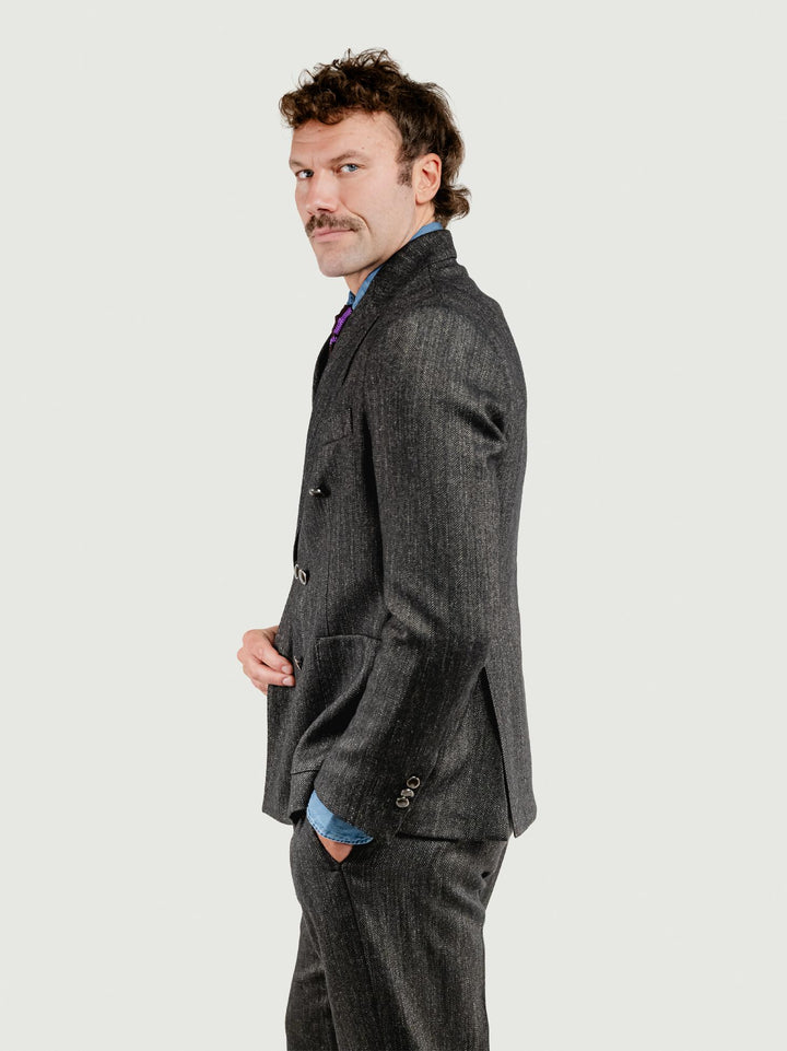 BLAZER DOPPIOPETTO FRESCO LANA SPIGATO OMBRA