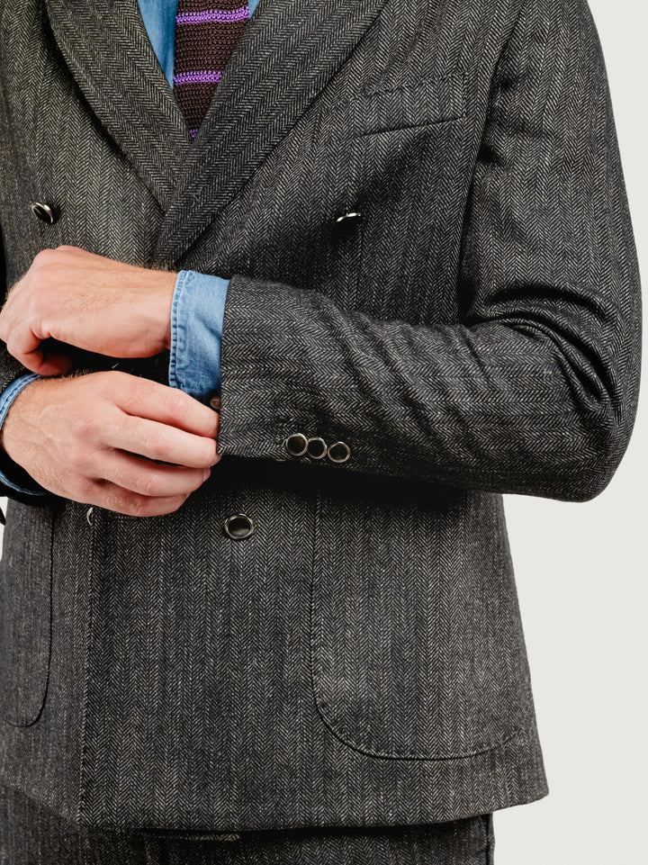 BLAZER DOPPIOPETTO FRESCO LANA SPIGATO OMBRA
