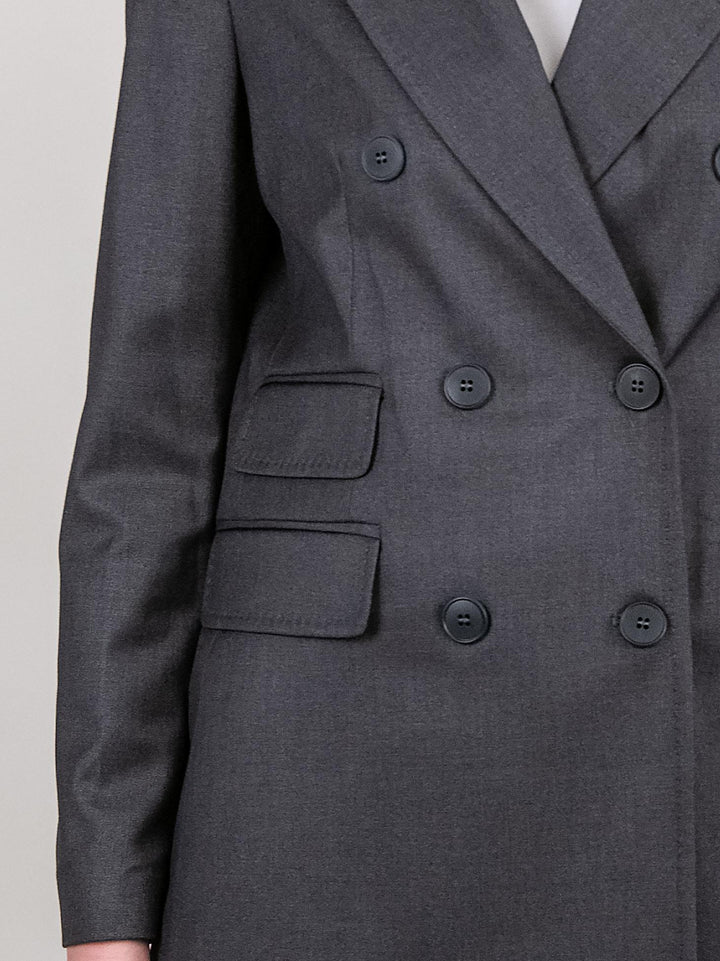 BLAZER DOPPIOPETTO IN TESSUTO ELASTICIZZATO ANTRACITE