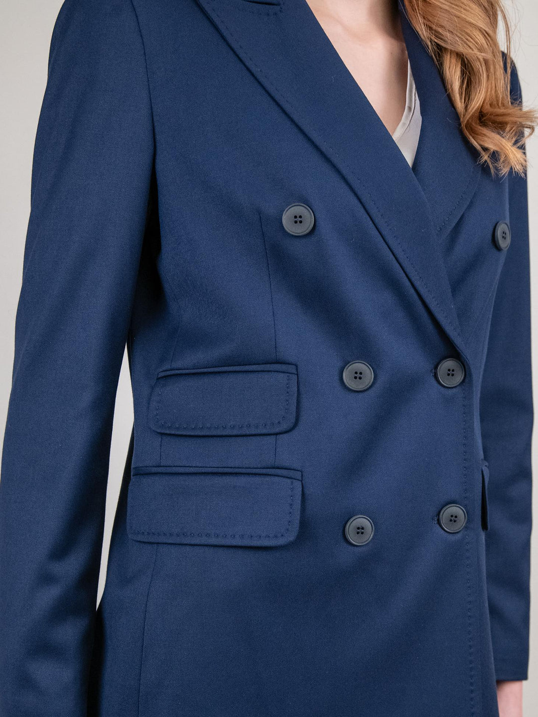 BLAZER DOPPIOPETTO IN TESSUTO ELASTICIZZATO BLU