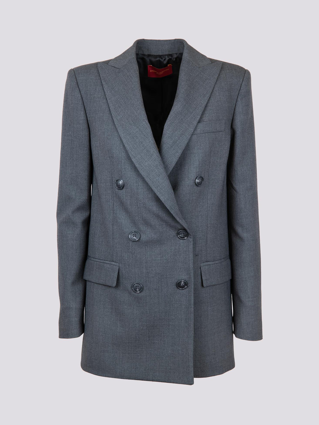 BLAZER DOPPIOPETTO IN TESSUTO GRIGIO ANTRACITE