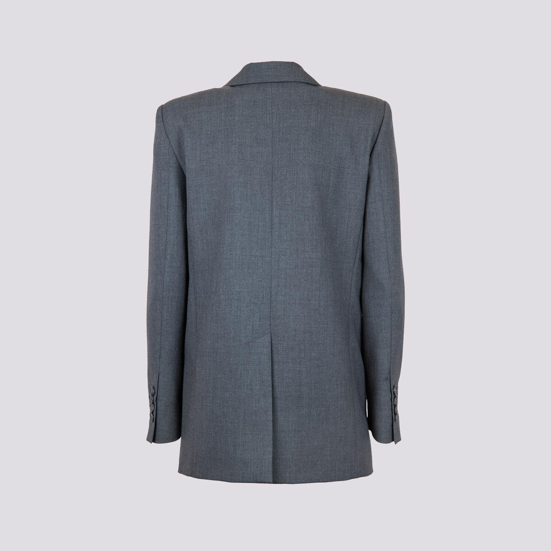 BLAZER DOPPIOPETTO IN TESSUTO GRIGIO ANTRACITE