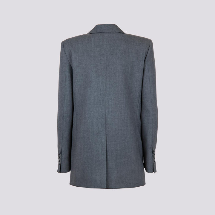 BLAZER DOPPIOPETTO IN TESSUTO GRIGIO ANTRACITE