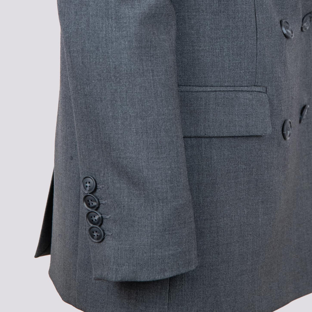 BLAZER DOPPIOPETTO IN TESSUTO GRIGIO ANTRACITE