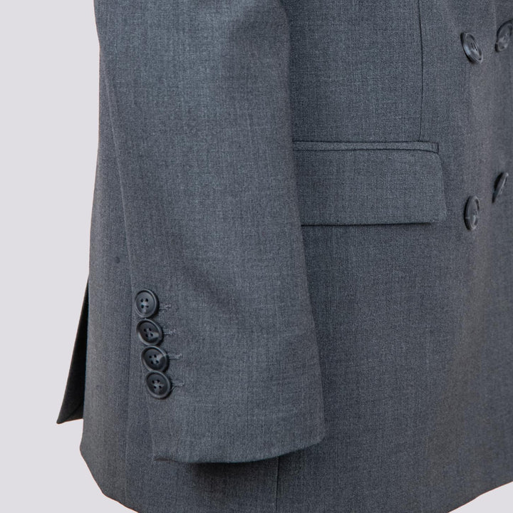 BLAZER DOPPIOPETTO IN TESSUTO GRIGIO ANTRACITE