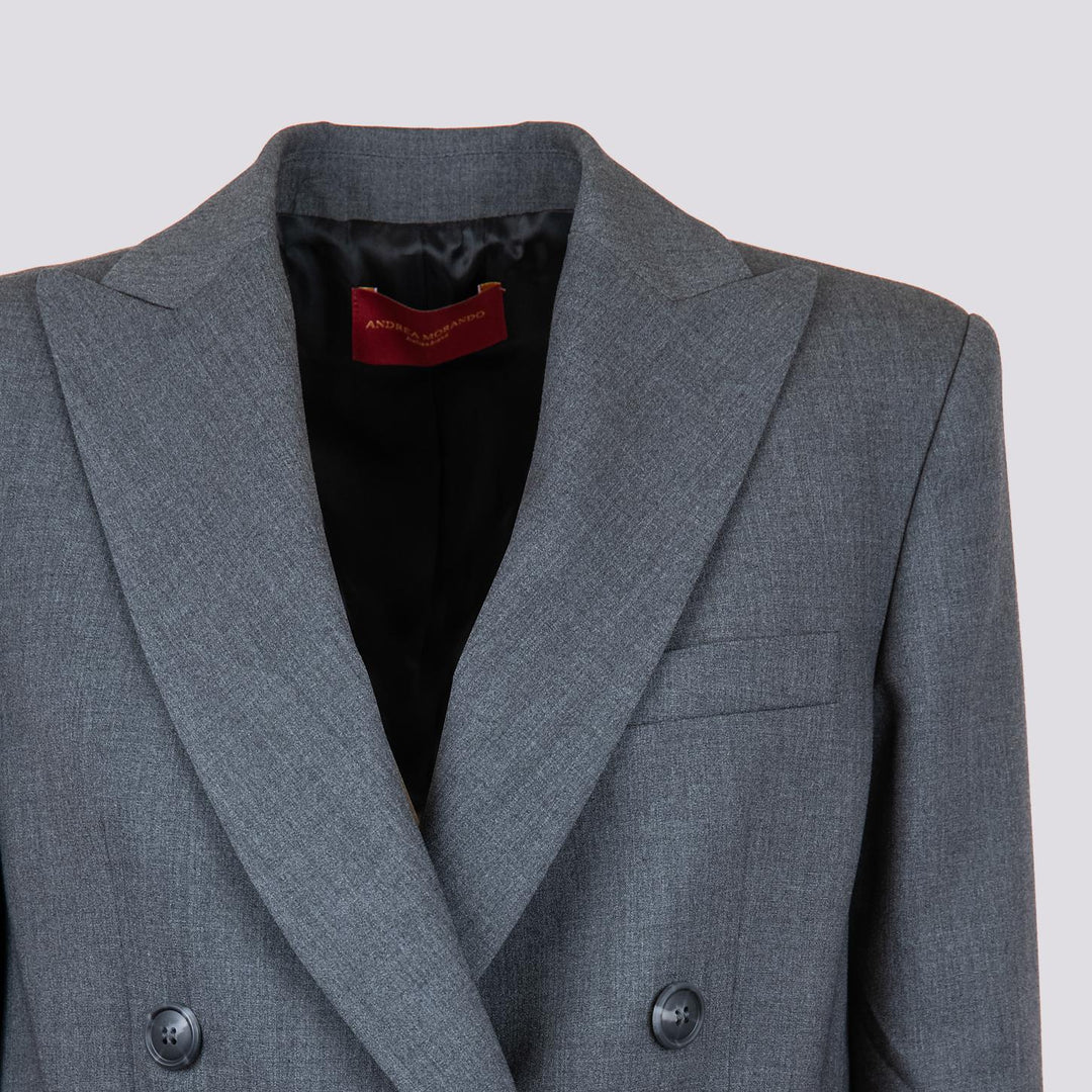 BLAZER DOPPIOPETTO IN TESSUTO GRIGIO ANTRACITE