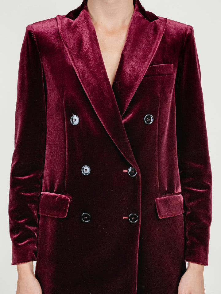 BLAZER DOPPIOPETTO IN VELLUTO VINACCIA