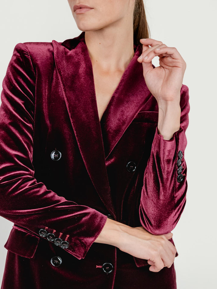 BLAZER DOPPIOPETTO IN VELLUTO VINACCIA