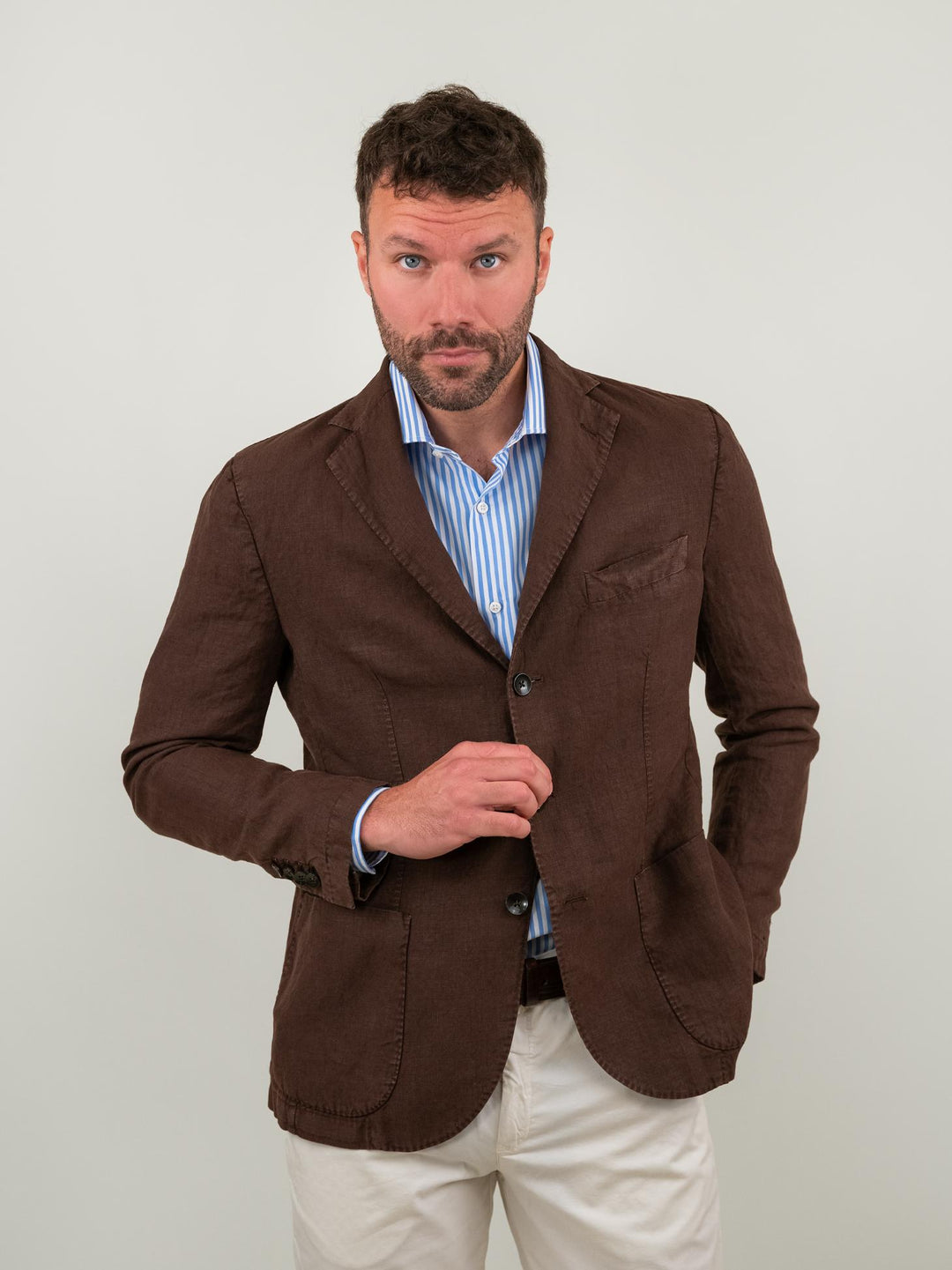 BLAZER IN LINO MARRONE