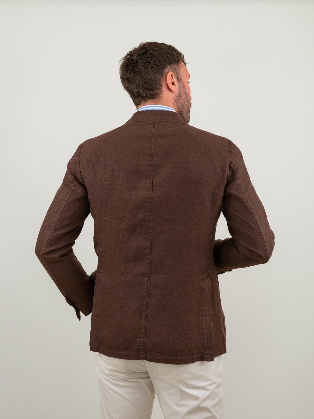 BLAZER IN LINO MARRONE