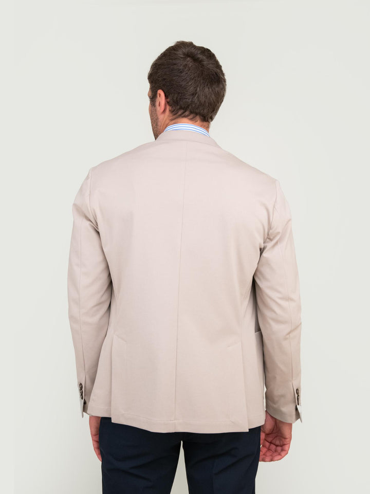 BLAZER IN MISTO COTONE PUNTO MILANO BEIGE