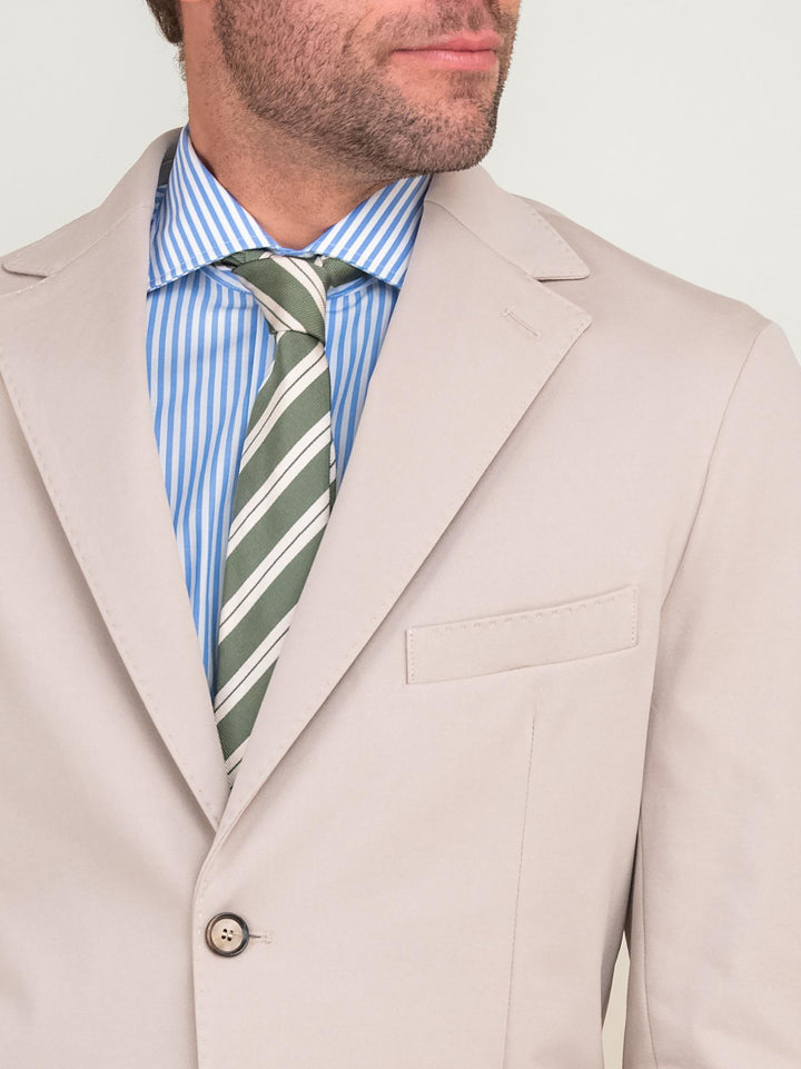 BLAZER IN MISTO COTONE PUNTO MILANO BEIGE