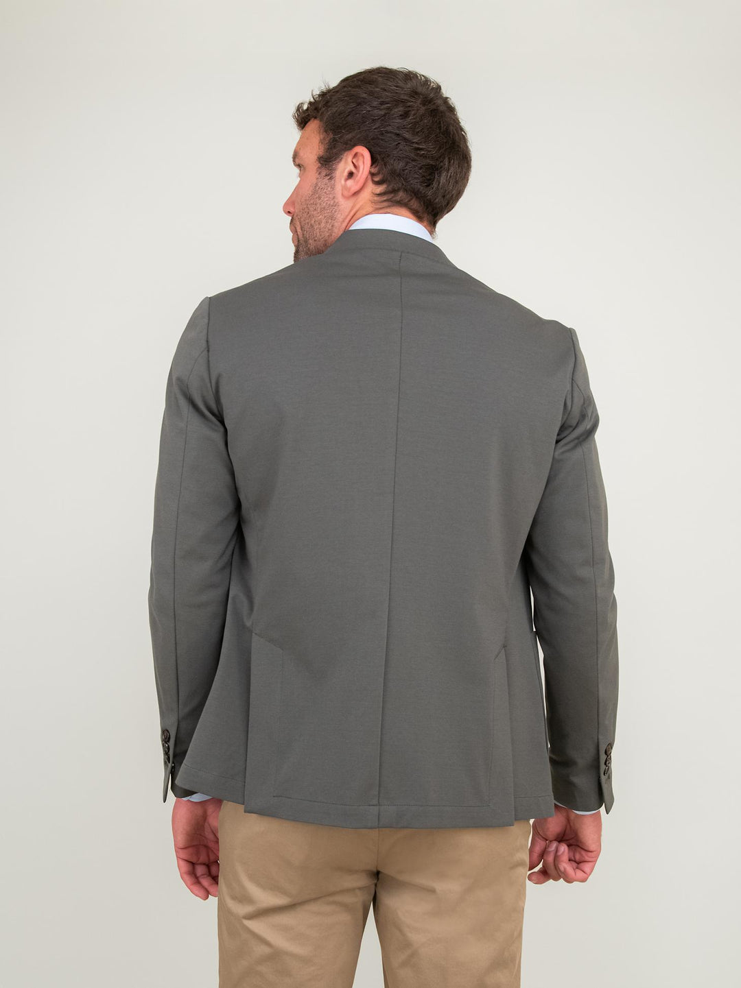 BLAZER IN MISTO COTONE PUNTO MILANO VERDE MILITARE
