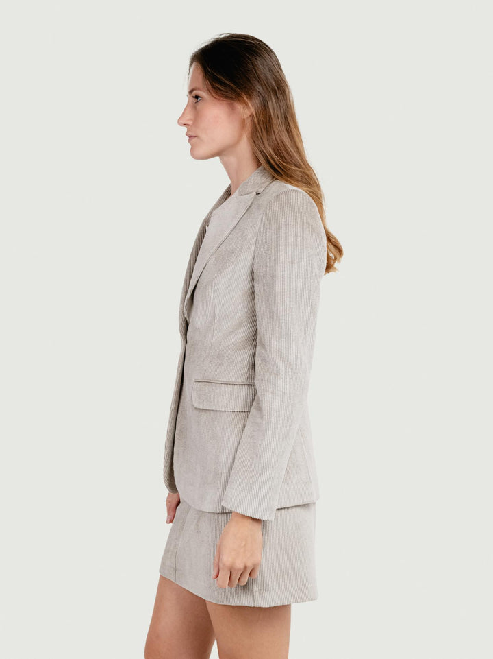 BLAZER IN VELLUTO A COSTE BEIGE