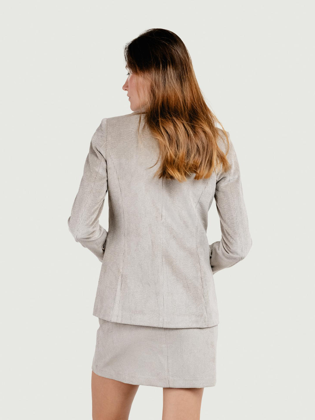 BLAZER IN VELLUTO A COSTE BEIGE
