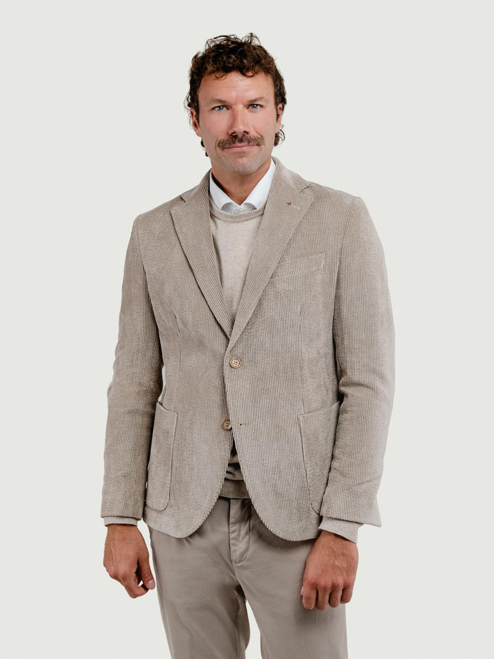 BLAZER IN VELLUTO A COSTE BEIGE