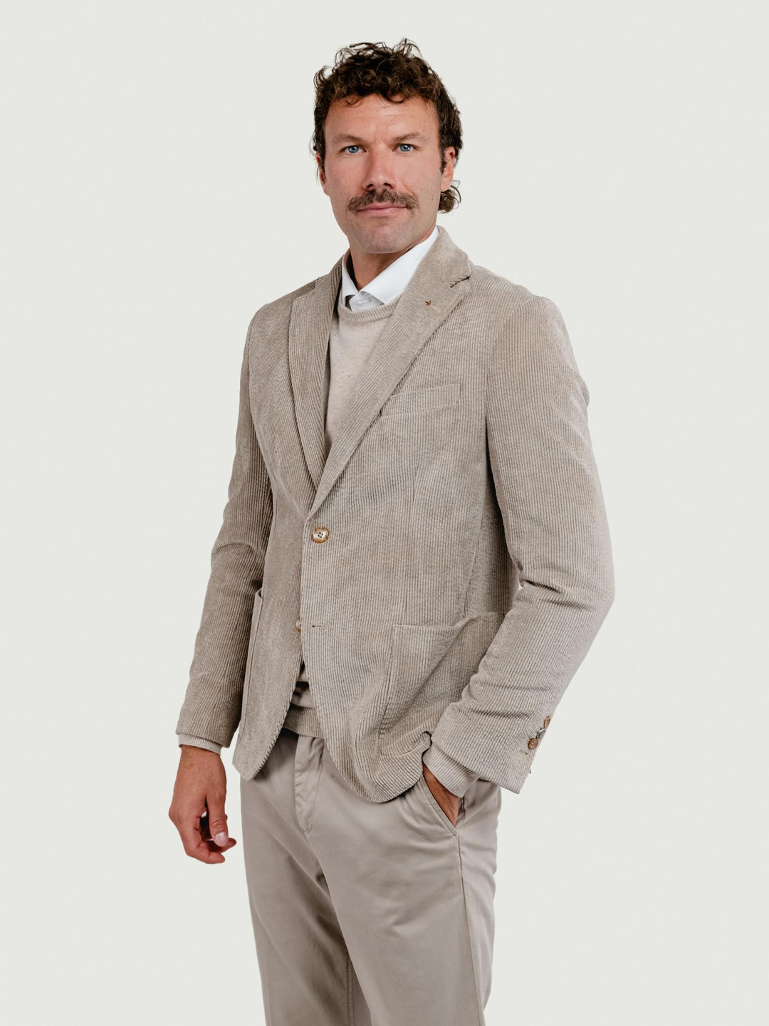 BLAZER IN VELLUTO A COSTE BEIGE