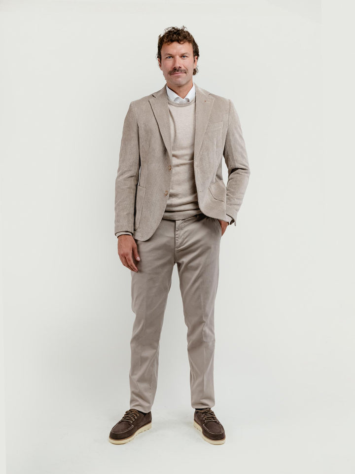 BLAZER IN VELLUTO A COSTE BEIGE