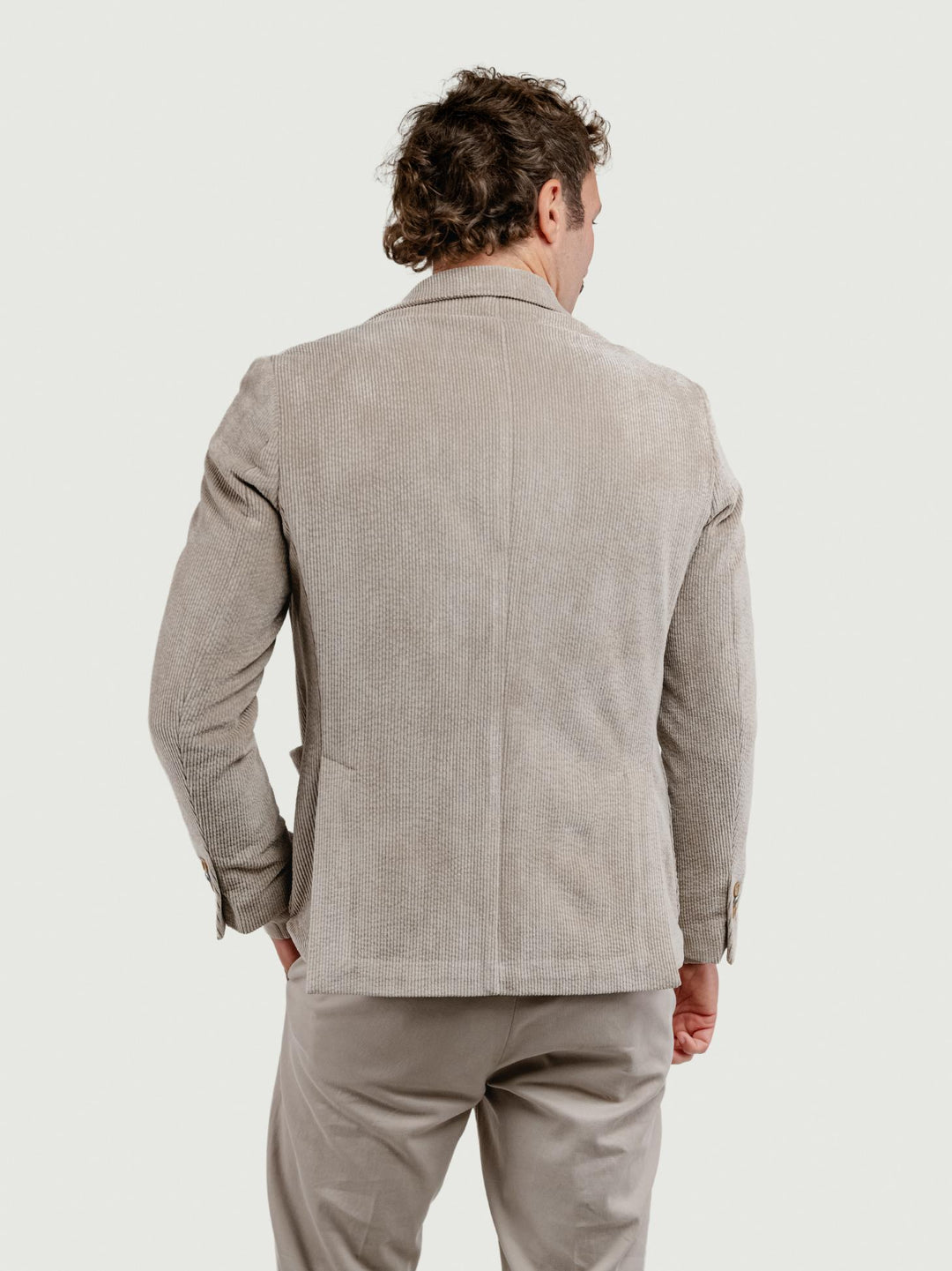 BLAZER IN VELLUTO A COSTE BEIGE