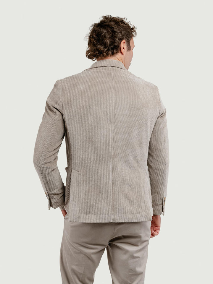 BLAZER IN VELLUTO A COSTE BEIGE