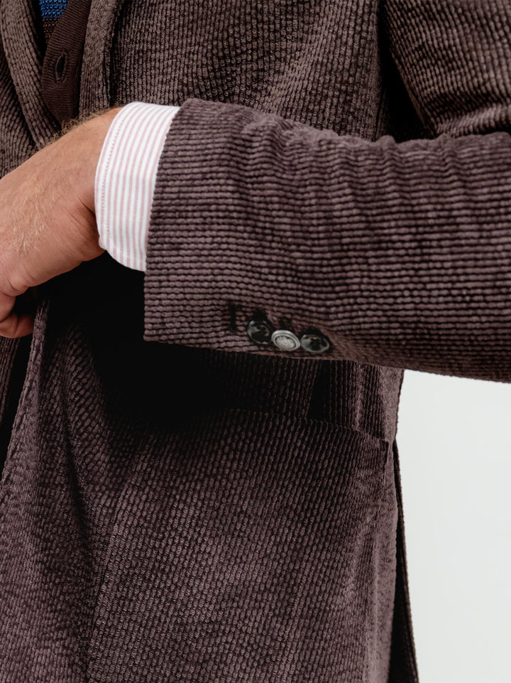 BLAZER IN VELLUTO A COSTE TESTA MORO