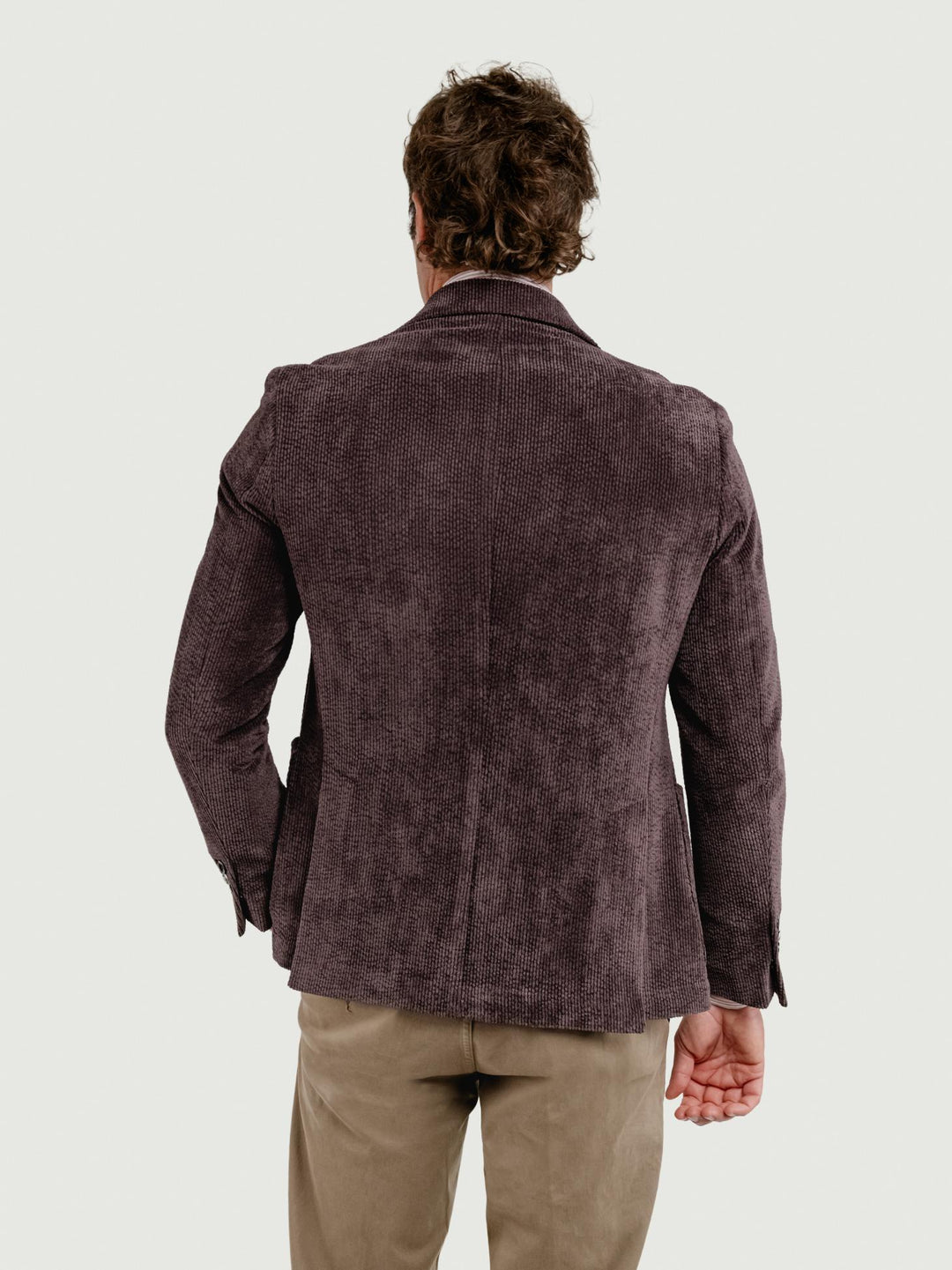 BLAZER IN VELLUTO A COSTE TESTA MORO