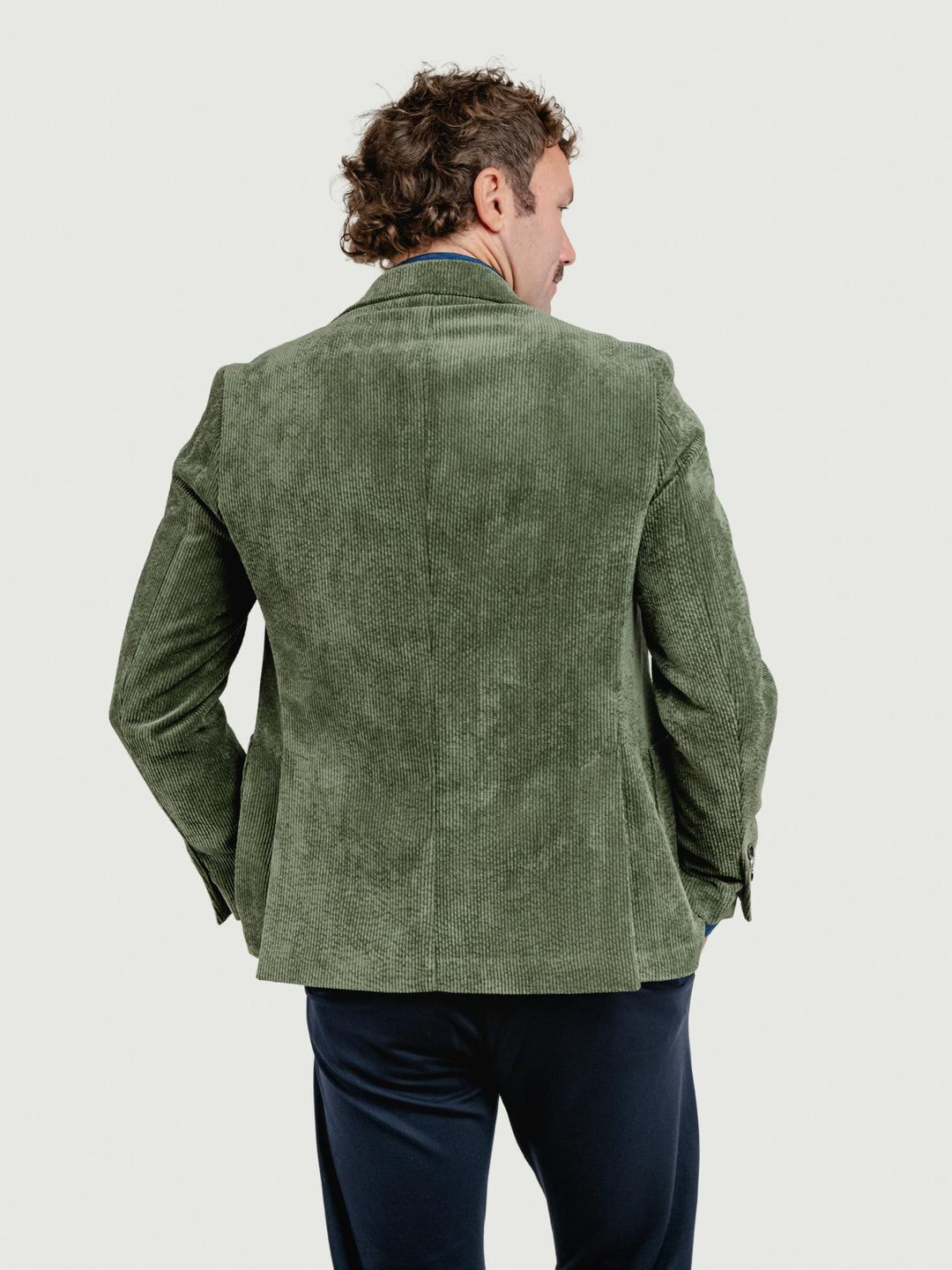 BLAZER IN VELLUTO A COSTE VERDE SALVIA