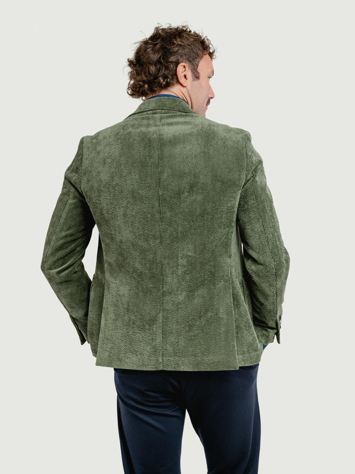 BLAZER IN VELLUTO A COSTE VERDE SALVIA