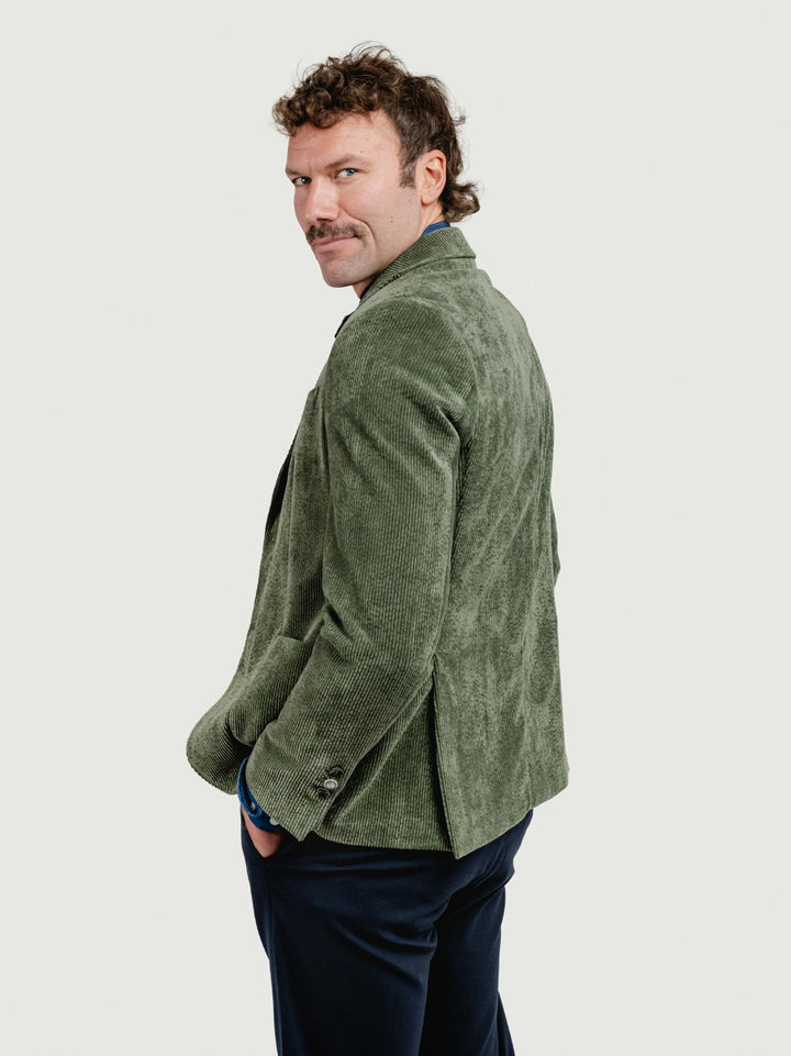 BLAZER IN VELLUTO A COSTE VERDE SALVIA