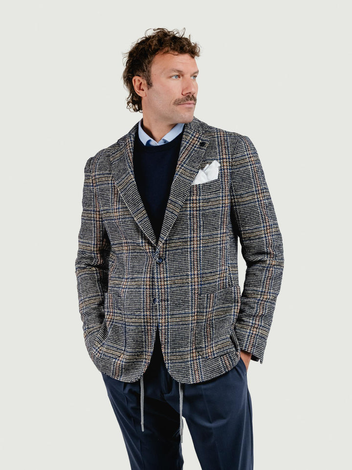 BLAZER MISTO LANA CON FANTASIA QUADRETTI