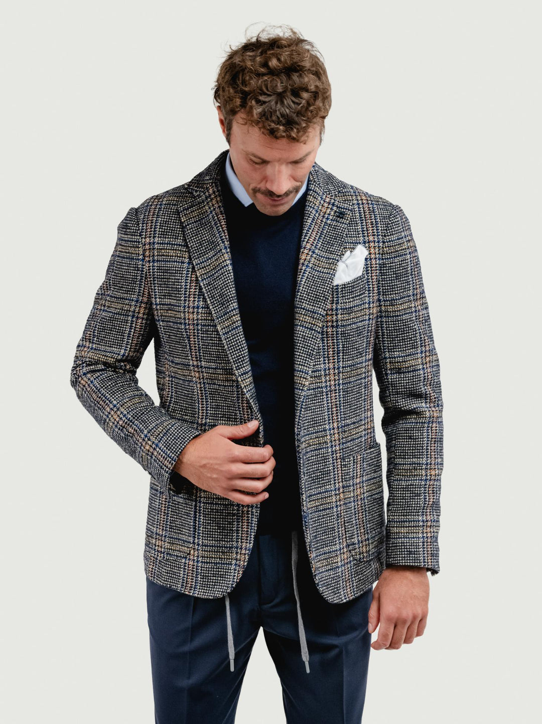 BLAZER MISTO LANA CON FANTASIA QUADRETTI