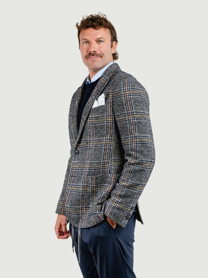 BLAZER MISTO LANA CON FANTASIA QUADRETTI
