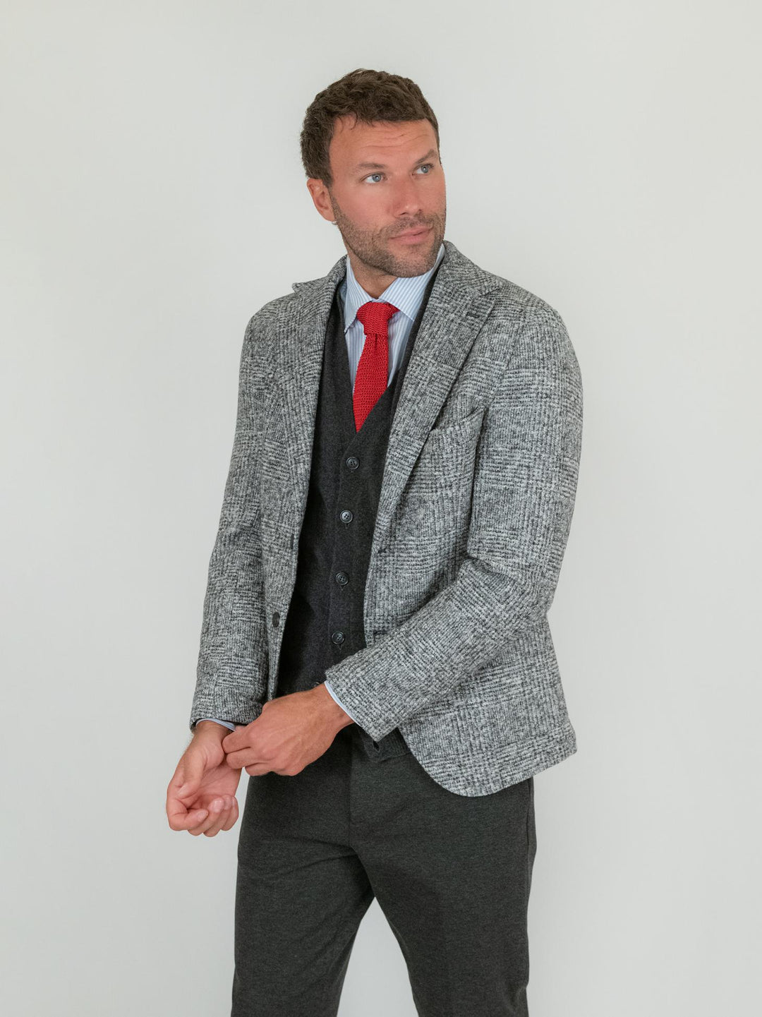 BLAZER MISTO LANA GALLES GRIGIO